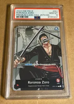One Piece Roronoa Zoro Premium Card Collection 25th Edition #001 PSA 10 2023 - Image 1