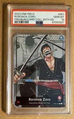 One Piece Roronoa Zoro Premium Card Collection 25th Edition #001 PSA 10 2023 - Image 2