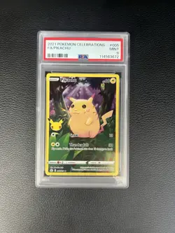 PSA 9 Mint Celebrations F/A Pikachu 005 Full Art Pokemon Card - Image 1