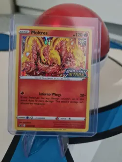 Moltres SWSH185 Brilliant Stars Prerelease Promo Pokemon Trading Card - Image 1