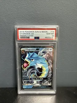 Pokemon TCG Gyarados GX Hidden Fates Holo Ultra Rare Card 16/68 PSA 10 Gem Mint - Image 1