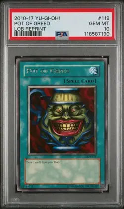 2010 2017 Yu-Gi-Oh! Pot of Greed LOB-119 Rare PSA 10 GEM MINT - Image 1