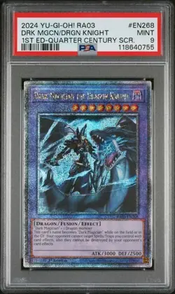 2024 Yu-Gi-Oh! Dark Magician the Dragon Knight RA03-EN268 QCR PSA 9 - Image 1