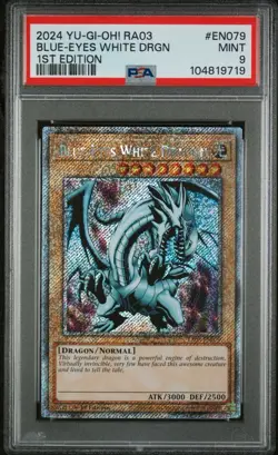 Yugioh PSA 9 Blue-Eyes White Dragon RA03-EN079 Platinum Secret Rare 3 - Image 2