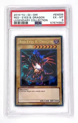 YuGiOh Red Eyes Black Dragon LC01-EN006 Legendary Collection PSA 6 - Image 1