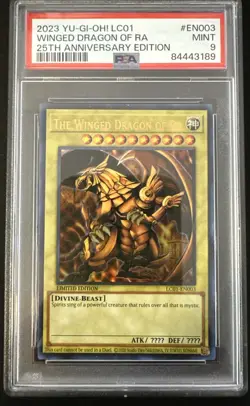 2023 YU-GI-OH LC01-LEG COLL 25TH ANNIVERSARY WINGED DRAGON OF RA #EN003 PSA 9 - Image 1