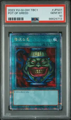 2023 YU-GI-OH! JPN TBC1-THE POT COLL #JPS01 POT OF GREED PSA 10 - Image 1
