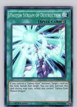 Yu-Gi-Oh TCG Photon Stream Of Destruction WSUP-EN011 1st Edition Super Rare NM - Image 1