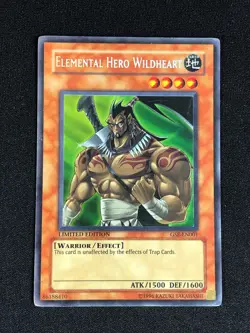 YUGIOH ELEMENTAL HERO WILDHEART GSE-EN001 SECRET PLAY/EDGE WEAR - Image 1