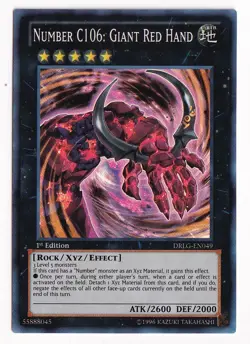 Yu-Gi-Oh! 1st Edition Number C106: Giant Red Hand #DRLG-EN049 Light Play - Image 1