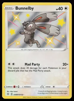 Bunnelby SV097/SV122 Shiny Holo Rare Shining Fates: Shiny Vault Pokemon Card - Image 1