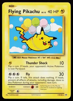 Flying Pikachu 110/108 Secret Rare XY - Evolutions Pokemon Card - Image 1