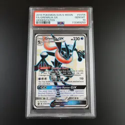 PSA 10 Greninja GX SV56/SV94 Pokemon Hidden Fates Full Art Holo Card - Image 1