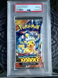 Pokemon TCG Surging Sparks Pikachu Art Booster Pack Psa 10 GEM MINT!! - Image 1