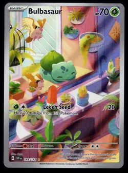 Pokemon Stellar Crown #143 Bulbasaur ILLUSTRATION RARE Holo Card Near Mint - Image 1