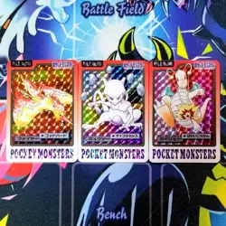 Lot of 3 Vintage 1997 Japanese CCG TCG Pokemon Carddass Card Prism Holo G56056 - Image 1