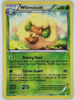 Whimsicott 11/98 Pokemon - Reverse Holo Black and White Emerging Powers LP - Image 1