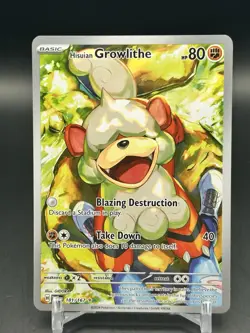 2024 Pokemon Hisuian Growlithe Twilight Masquerade Illustration Rare #181/167 - Image 1