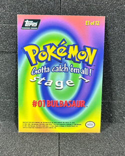 Bulbasaur E1 Topps Black Logo Textured Foil Pokemon Card - Image 2