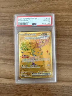 Pikachu EX Prismatic Evolutions Gold Hyper Rare Card 179/131 PSA 10 - Image 1