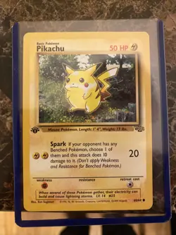 PIKACHU 60/64 1st First Edition Jungle Common Pokemon Card NM/MINT - Image 1