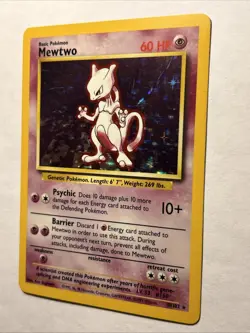 1999 Pokemon TCG Mewtwo 10/102 Base Set Holo Rare Card Vintage WOTC NEAR MINT - Image 5