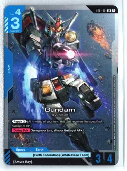 Gundam RX-78-2 ST01-001 Legend Rare NM Gundam Card Game Beta Edition - Image 1