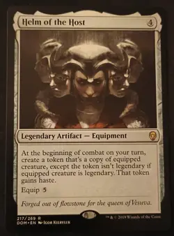 Helm of the Host NM Magic Card 217/269 MTG Rare Dominaria Commander SHIPS FREE! - Image 1
