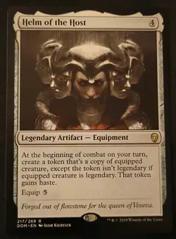 Helm of the Host NM Magic Card 217/269 MTG Rare Dominaria Commander SHIPS FREE! - Image 1