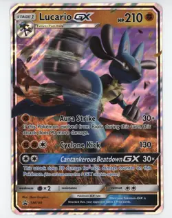 Lucario GX Oversize Pokemon Sun & Moon Black Star Promo #SM100 9et - Image 1