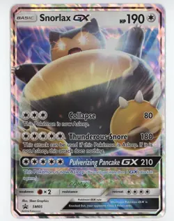 Snorlax GX Oversize Pokemon Sun & Moon Black Star Promo #SM05 9et - Image 1