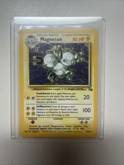 Pokemon TCG Magneton 11/62 Fossil Set Holo Rare Unlimited 1999 WOTC MP - Image 1