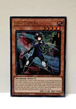 Yugioh K9-17 Izuna (JUSH-EN031) Justice Hunters (ULTRA RARE) Near Mint Condition - Image 1