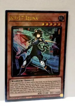 Yugioh K9-17 Izuna (JUSH-EN031) Justice Hunters (ULTRA RARE) Near Mint Condition - Image 3