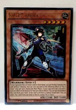 Yugioh K9-17 Izuna (JUSH-EN031) Justice Hunters (ULTRA RARE) Near Mint Condition - Image 4