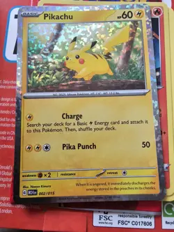 Pikachu New 2025 McDonalds Discovery Happy Meal Holo Pokemon Card 002/015 - Image 1