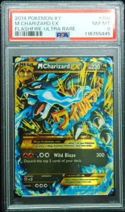 M Charizard EX 108/106 PSA 8 XY Flashfire Pokemon Card, New Cert! - Image 1