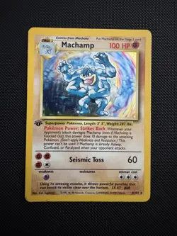 Machamp 8/102 HOLO Original 1999 Pokemon Card 1st Edition - Image 1