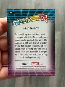 Spider-Boy 2025 Topps Chrome Marvel Future Stars Refractor Card FS-7 TCG - Image 3