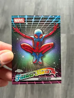 Spider-Boy 2025 Topps Chrome Marvel Future Stars Refractor Card FS-7 TCG - Image 4