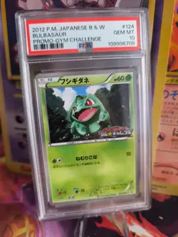 Pokemon Card Bulbasaur BW Gym Challenge Promo Bisasam Black Star Japanese PSA 10 - Image 1