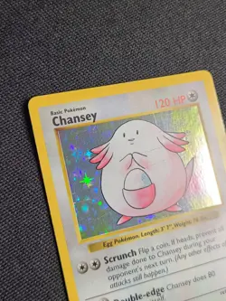 Chansey 3/102 MP Base Set Shadowless Holo Rare Vintage Pokemon Card 1999 - Image 4