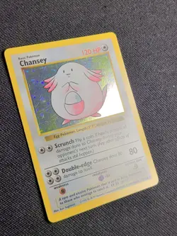 Chansey 3/102 MP Base Set Shadowless Holo Rare Vintage Pokemon Card 1999 - Image 5
