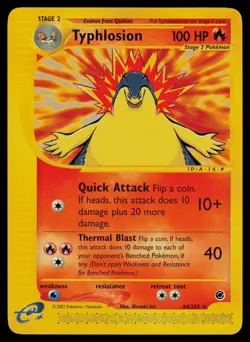 Typhlosion - 64/165 - Pokemon Card Expedition Base Set Rare - MP - Image 1