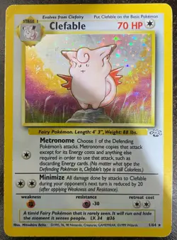 Clefable 1/64 Holofoil Rare Jungle Unlimited Set | HP | Pokemon TCG Card - Image 1