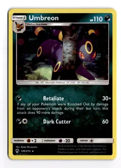 Umbreon 120/214 Cosmos Holo Blister Promo SM Lost Thunder Pokemon Card TCG LP/NM - Image 1