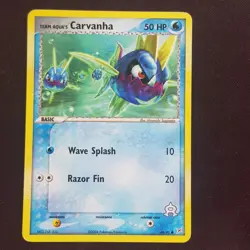 Team Aqua's Carvanha 48/95✨EXCELLENT✨EX Team Magma vs Team Aqua Pokemon Card TCG - Image 1