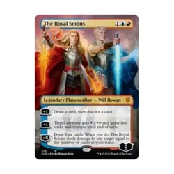 WOTC MtG Throne of Eldraine The Royal Scions (Borderless) (MR) (Foil) EX - Image 1