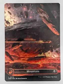 [Galaxy Foil] Mountain (0370) (Borderless) Mtg Edge of Eternities NM - Image 1