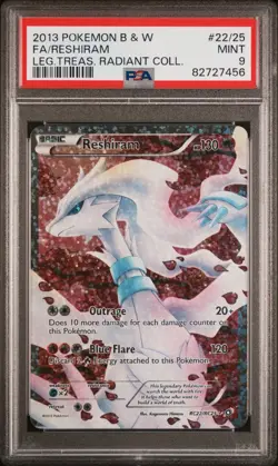 Pokemon Reshiram RC22/RC25 PSA 9 Mint BW Legendary Treasures Radiant Coll. FA - Image 1